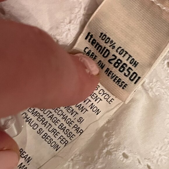 J Crew White Eyelet Blouse Size Small Long Sleeve 100% Cotton 💗 - Picture 8 of 14